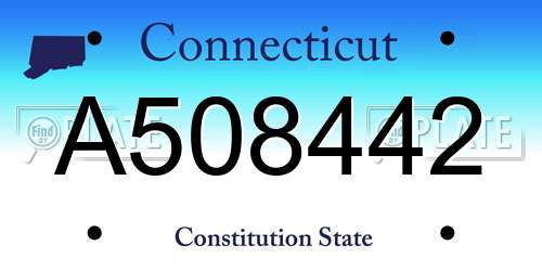A508442 Connecticut License Plate