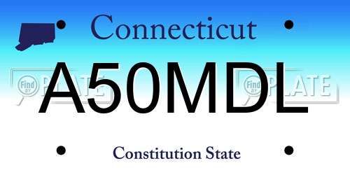 A50MDL Connecticut License Plate