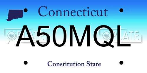 A50MQL Connecticut License Plate