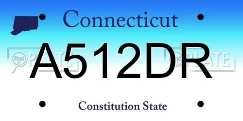 A512DR Connecticut License Plate