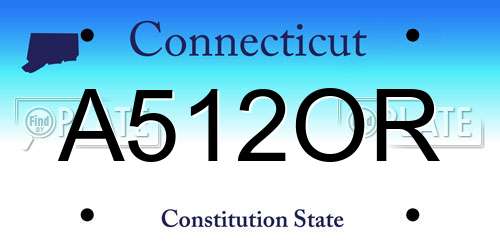 A512OR Connecticut License Plate