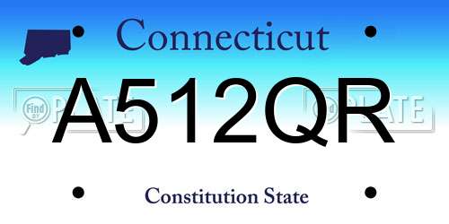 A512QR Connecticut License Plate