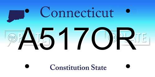 A517OR Connecticut License Plate