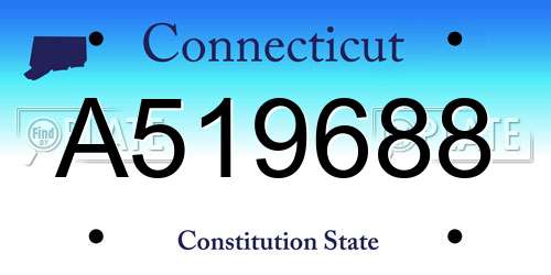 A519688 Connecticut License Plate