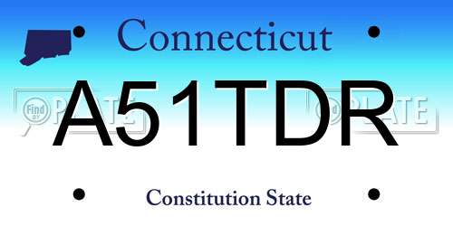 A51TDR Connecticut License Plate