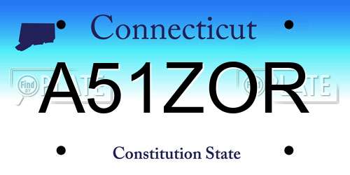 A51ZOR Connecticut License Plate