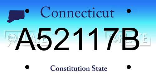 A52117B Connecticut License Plate