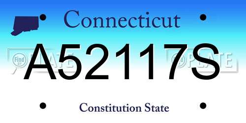 A52117S Connecticut License Plate