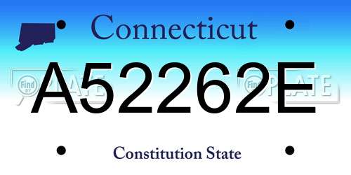 A52262E Connecticut License Plate