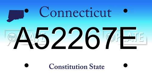 A52267E Connecticut License Plate