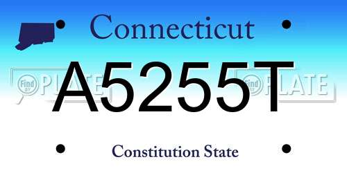 A5255T Connecticut License Plate