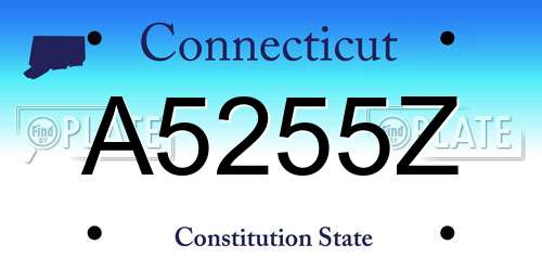 A5255Z Connecticut License Plate