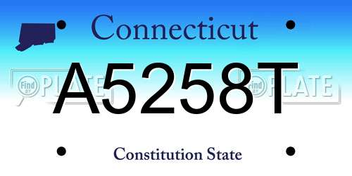 A5258T Connecticut License Plate