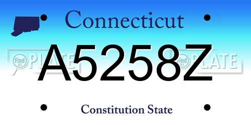 A5258Z Connecticut License Plate