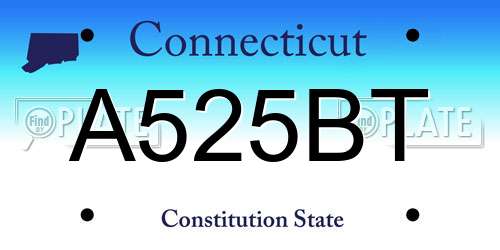 A525BT Connecticut License Plate