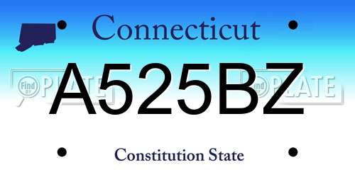 A525BZ Connecticut License Plate