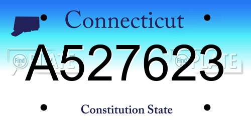 A527623 Connecticut License Plate