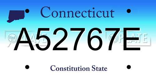 A52767E Connecticut License Plate