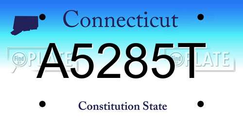 A5285T Connecticut License Plate
