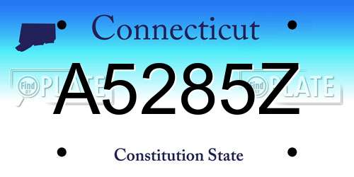 A5285Z Connecticut License Plate