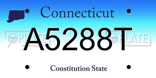 A5288T Connecticut License Plate