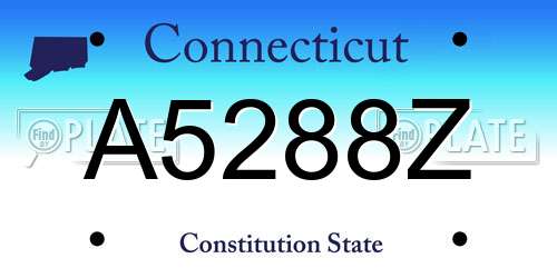 A5288Z Connecticut License Plate