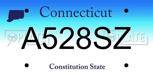 A528SZ Connecticut License Plate