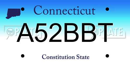 A52BBT Connecticut License Plate