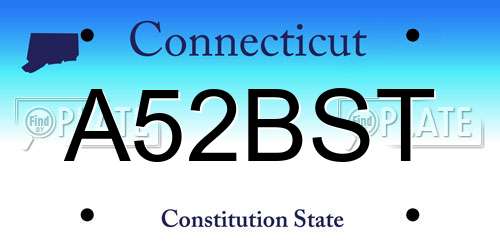 A52BST Connecticut License Plate