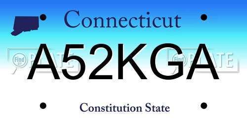 A52KGA Connecticut License Plate