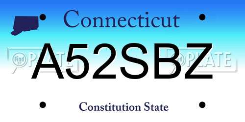 A52SBZ Connecticut License Plate
