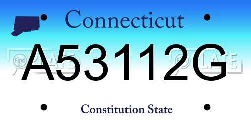 A53112G Connecticut License Plate