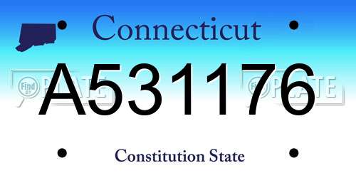 A531176 Connecticut License Plate