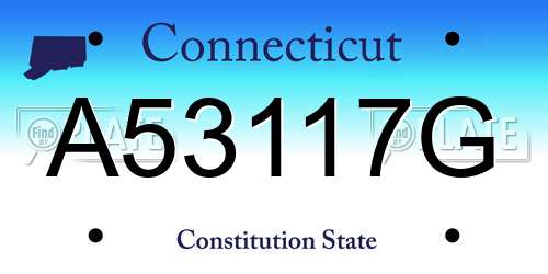 A53117G Connecticut License Plate