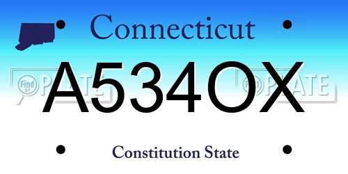 A534OX Connecticut License Plate