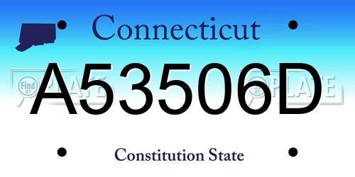 A53506D Connecticut License Plate