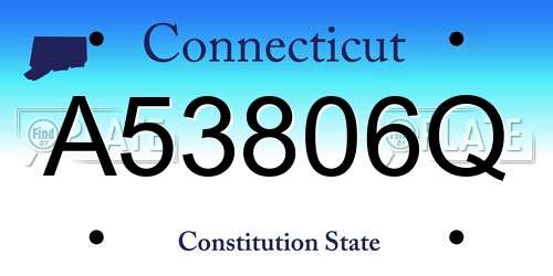 A53806Q Connecticut License Plate