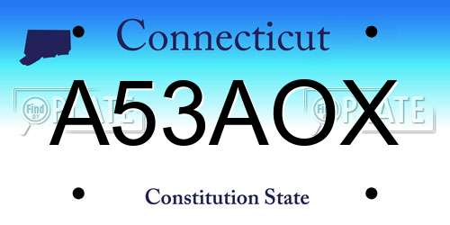 A53AOX Connecticut License Plate