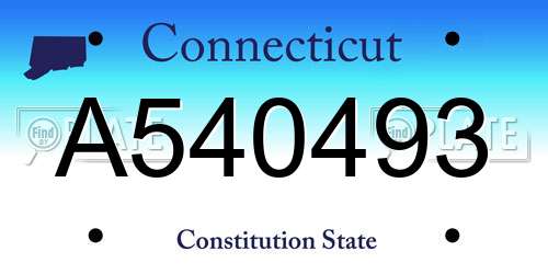 A540493 Connecticut License Plate