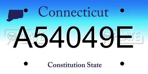 A54049E Connecticut License Plate