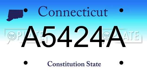 A5424A Connecticut License Plate