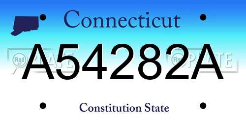 A54282A Connecticut License Plate