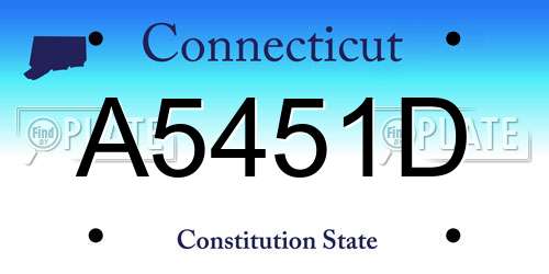A5451D Connecticut License Plate