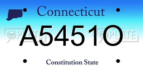 A5451O Connecticut License Plate