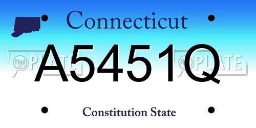 A5451Q Connecticut License Plate