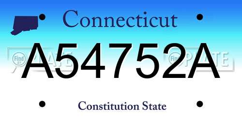 A54752A Connecticut License Plate