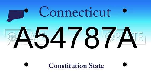 A54787A Connecticut License Plate