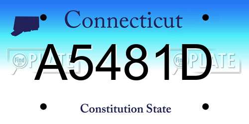 A5481D Connecticut License Plate