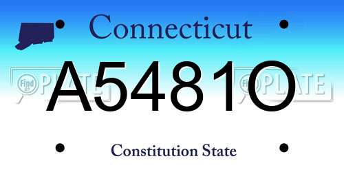 A5481O Connecticut License Plate