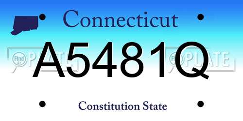 A5481Q Connecticut License Plate